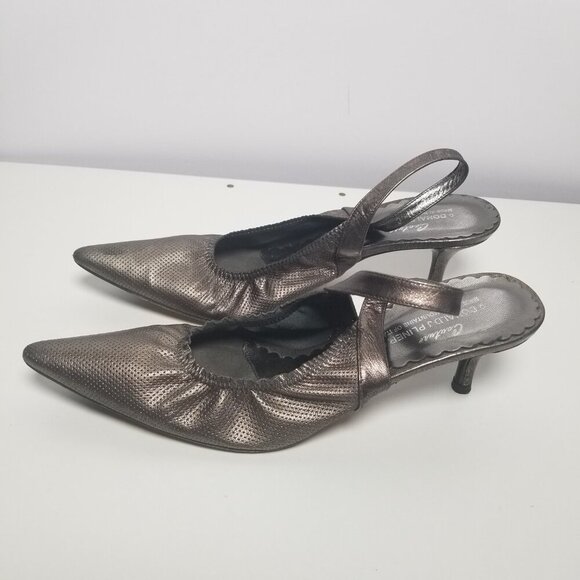 Donale Pliner Women's Brown/Bronze Courture Slingback Kitten Heel Shoes Sz 8M - Picture 2 of 15